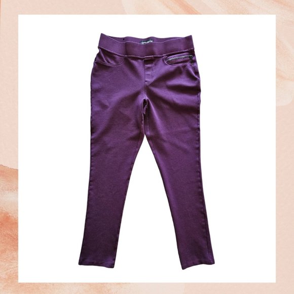 Dkny Pants - DKNY Maroon Purple Skinny Ankle Jeggings